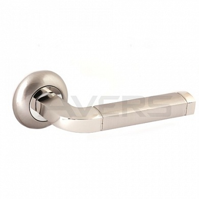 Картинка Ручки раздельные для входных дверей Avers H-0863-A-NIS/NI (Spindle 130) матовый никель/никель